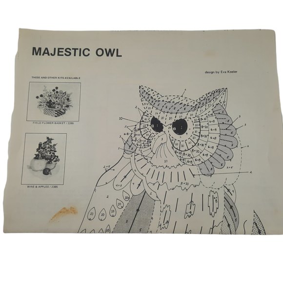 Sunset Designs Majestic Owl Embroidery Craft Kit 16X20 - Picture 5 of 7